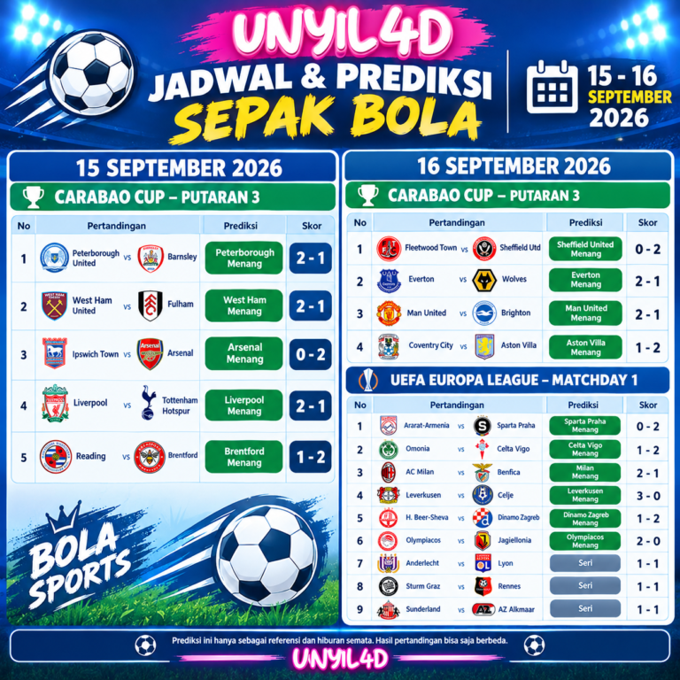 PREDIKSI BOLA 15-16 SEPTEMBER 2026